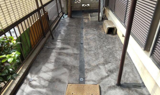 防草シート敷